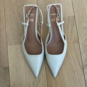Bobbies x ICÔNE Pointy Sling Back in Cream